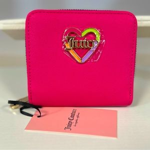 Juicy Couture Love Mode Small Zip Around Hot Pink Wallet NWT